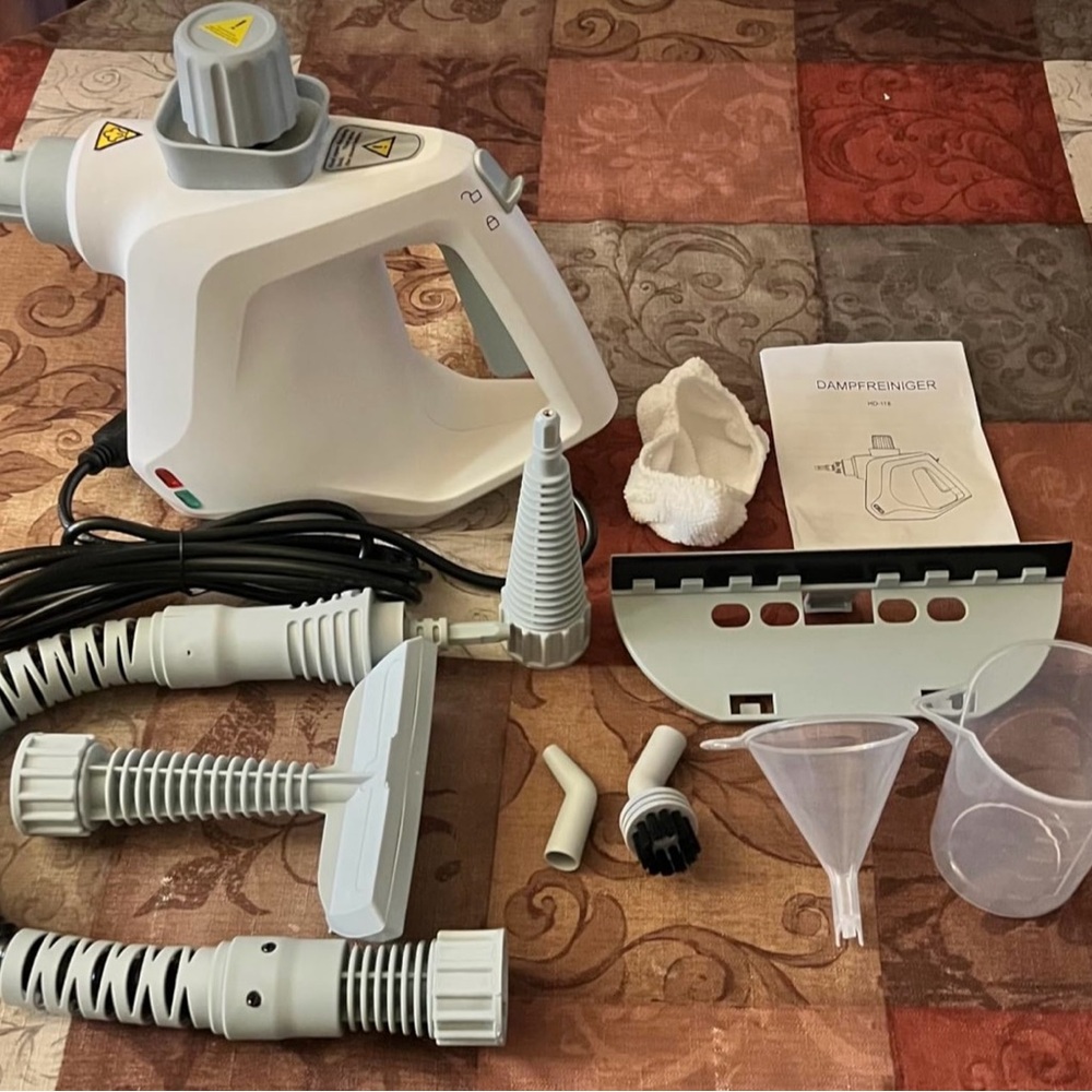 Versatile White and Gray Steam Cleaner